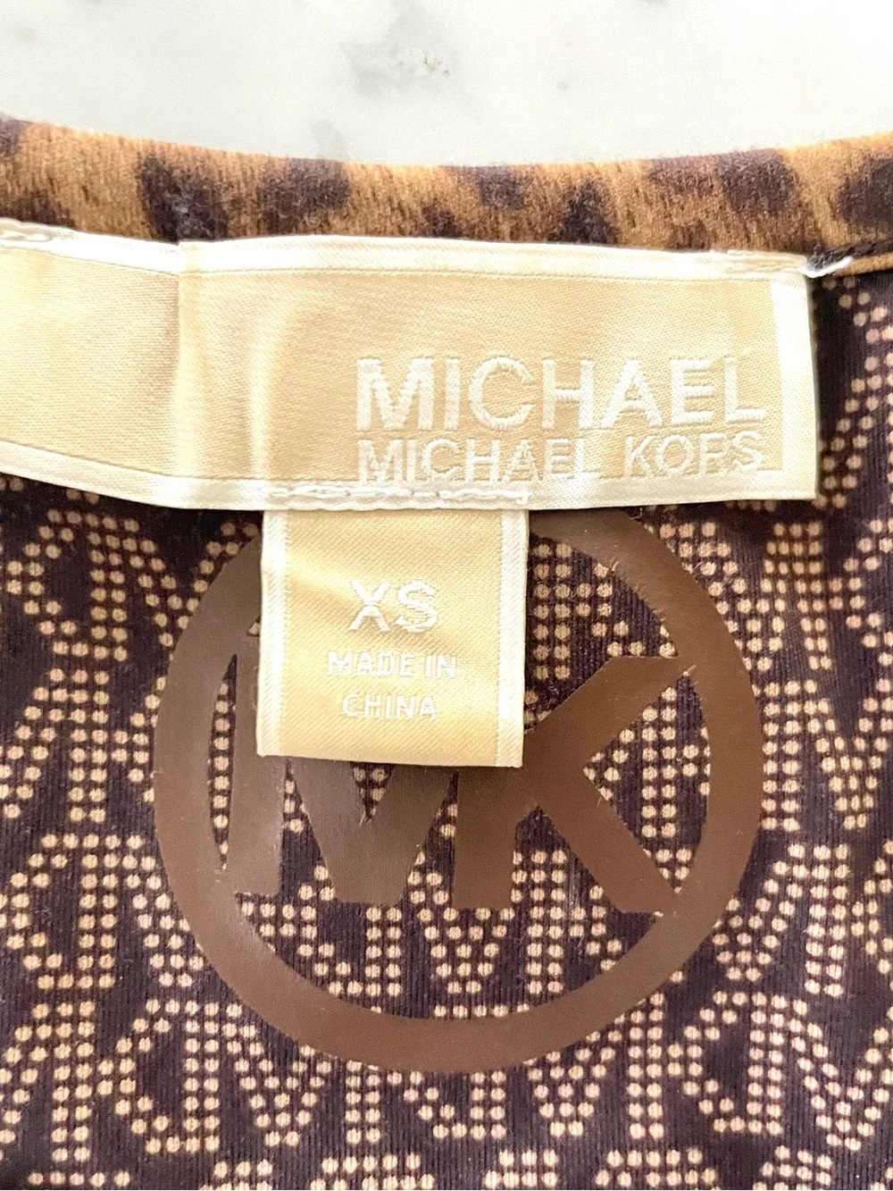 Michael Kors leopard racer back sports bra